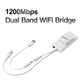 Frendorf | VONETS VAP11AC 5G / 2.4G Mini Wireless Bridge mit Lüfterversion 300Mbps + 900Mbps WiFi Repeater, Unterstützung von Videoüberwachung & Steuerung(Weiß)