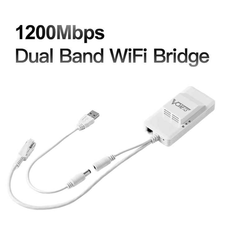 Frendorf | VONETS VAP11AC 5G / 2.4G Mini Wireless Bridge mit Lüfterversion 300Mbps + 900Mbps WiFi Repeater, Unterstützung von Videoüberwachung & Steuerung(Weiß)