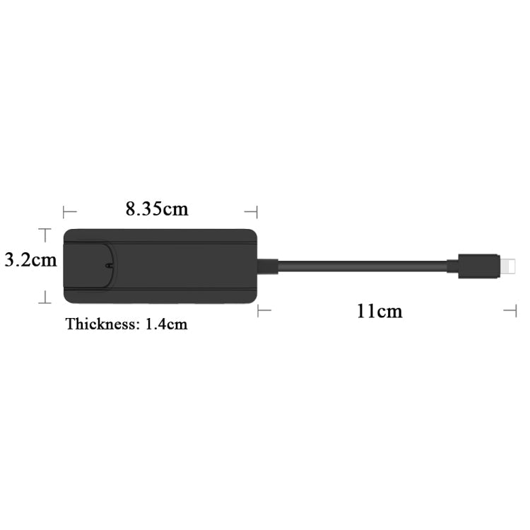 Frendorf | Onten 75002 8PIN zu RJ45 Hub USB 2.0 Adapter (Schwarz)