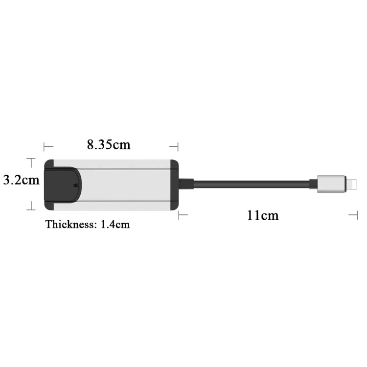 Frendorf | Onten 75002 8PIN zu RJ45 Hub USB 2.0 Adapter (Silber)