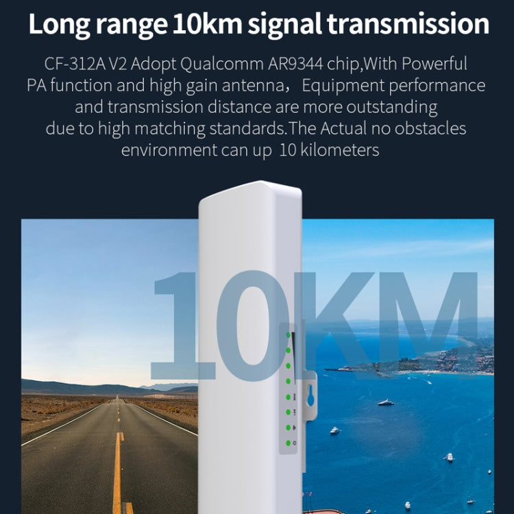 Frendorf | COMFAST CF-E312A Qualcomm AR9344 5.8GHz 300Mbps/s Outdoor ABS Wireless-Netzwerkbrücke mit POE-Adapter
