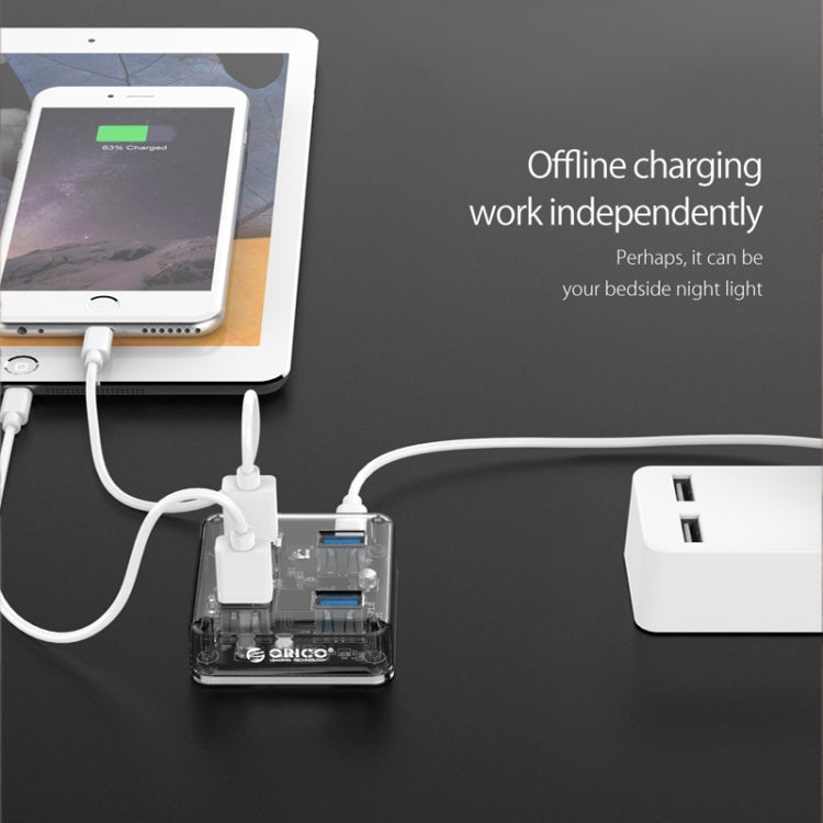 Frendorf | ORICO MH4U-30 USB 3.0 Transparenter Desktop HUB mit 30cm Micro USB Kabel