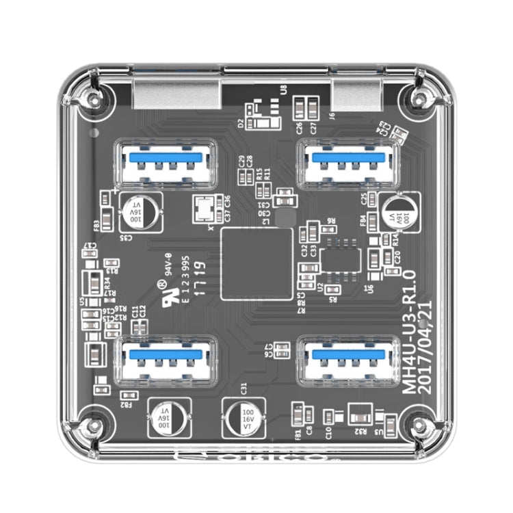 Frendorf | ORICO MH4U-30 USB 3.0 Transparenter Desktop HUB mit 30cm Micro USB Kabel