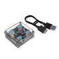 Frendorf | ORICO MH4U-30 USB 3.0 Transparenter Desktop HUB mit 30cm Micro USB Kabel