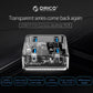Frendorf | ORICO MH4U-30 USB 3.0 Transparenter Desktop HUB mit 30cm Micro USB Kabel