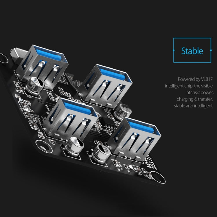 Frendorf | ORICO MH4U-30 USB 3.0 Transparenter Desktop HUB mit 30cm Micro USB Kabel