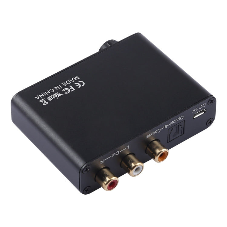 Frendorf | 192KHz DAC Converter HD HIFI Optisch zu RCA+3.5mm Kopfhörer 5.1 Kanal Digital Audio Converter mit Lautstärkeregelung