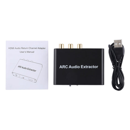 Frendorf | 192KHz ARC Audio Extractor HDMI ARC zu SPDIF + Koaxial + L/R Converter Audio Rückkanal Adapter