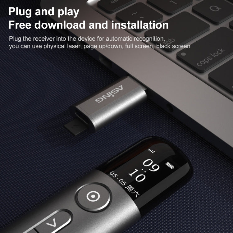 Frendorf | ASiNG A9s Multifunktionaler PPT Page Turning Stift Wireless Presenter (Blau)