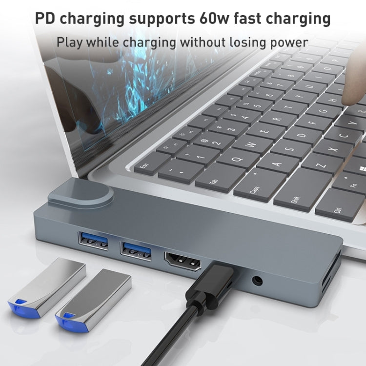 Frendorf | Rocketek SHL731 8 in 1 60W PD / RJ45 / 4K HDMI / USB 3.0 HUB Adapter für Surface Pro 3 / 4 / GO