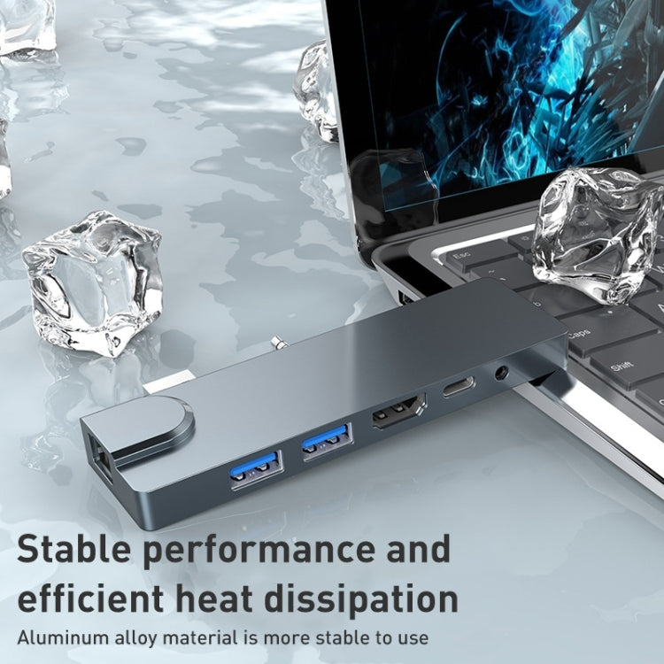 Frendorf | Rocketek SHL731 8 in 1 60W PD / RJ45 / 4K HDMI / USB 3.0 HUB Adapter für Surface Pro 3 / 4 / GO