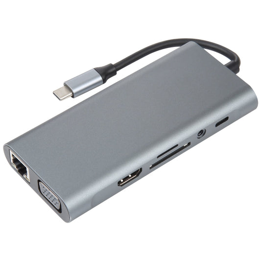 Frendorf | 11 in 1 USB-C / Type-C zu USB Dockingstation HUB Adapter (1000M Netzwerkport)