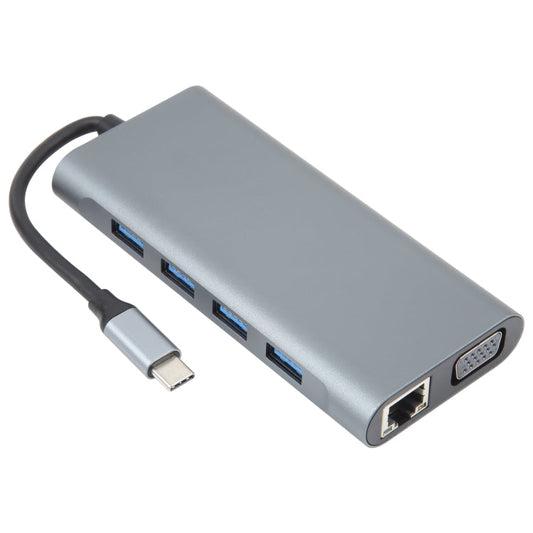 Frendorf | 11 in 1 USB-C / Type-C zu USB Dockingstation HUB Adapter (1000M Netzwerkport)