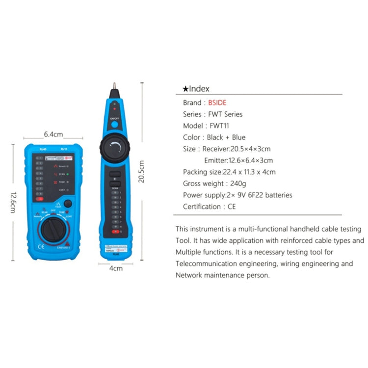 Frendorf | BSIDE FWT11 RJ11 / RJ45 Telefonleitungstracker Ethernet LAN Netzwerk Kabel Tester Detektor Leitungsfinder