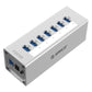 Frendorf | ORICO A3H7 Aluminium Hochgeschwindigkeits 7 Ports USB 3.0 HUB mit 12V/2.5A Stromversorgung für Laptops (Silber)