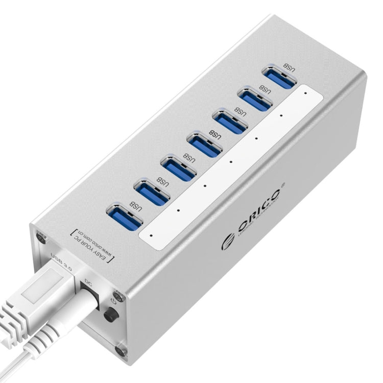 Frendorf | ORICO A3H7 Aluminium Hochgeschwindigkeits 7 Ports USB 3.0 HUB mit 12V/2.5A Stromversorgung für Laptops (Silber)