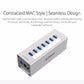 Frendorf | ORICO A3H7 Aluminium Hochgeschwindigkeits 7 Ports USB 3.0 HUB mit 12V/2.5A Stromversorgung für Laptops (Silber)