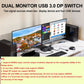 Frendorf | KC-KVM212DH 4K 60HZ USB3.0 DP Dual Display KVM Switcher mit MST Dual Screen Extension Replikation