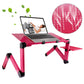 Frendorf | Tragständer aus Aluminiumlegierung, 360 Grad verstellbar und zusammenklappbar mit Mauspad für Laptop / Notebook, ohne CPU-Lüfter (Magenta)