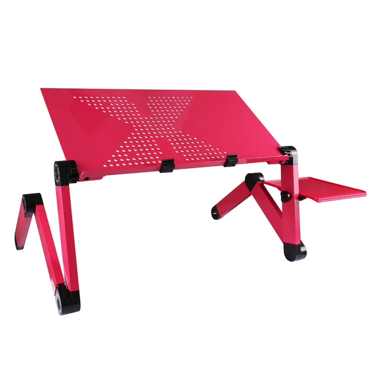 Frendorf | Tragständer aus Aluminiumlegierung, 360 Grad verstellbar und zusammenklappbar mit Mauspad für Laptop / Notebook, ohne CPU-Lüfter (Magenta)