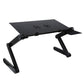 Frendorf | Tragbarer 360 Grad verstellbarer faltbarer Aluminiumlegierung Tischständer mit doppelten CPU-Lüftern & Mauspad für Laptop / Notebook, Tischgröße: 480mm x 260mm (Schwarz)