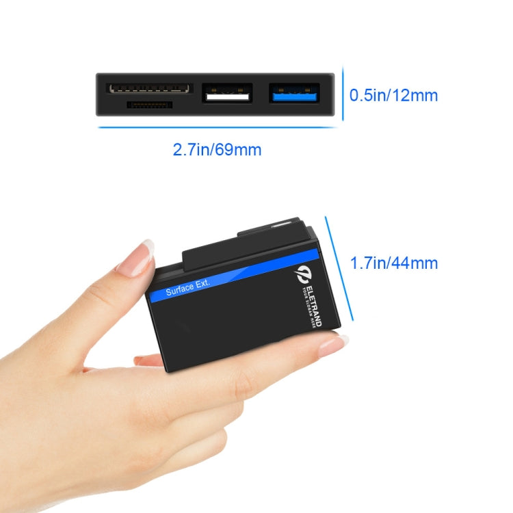 Frendorf | ROCKETEK RT-SGO727 USB 3.0 + USB 2.0 + Micro USB Schnittstelle Hub für Microsoft Surface Go, mit 2 TF-Karten- und SD-Kartensteckplätzen