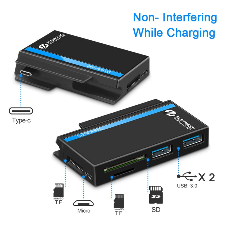Frendorf | ROCKETEK RT-SGO737 2 USB 3.0 + Micro USB Schnittstelle Hub für Microsoft Surface Go, mit 2 TF-Karten- und SD-Karten-Slots