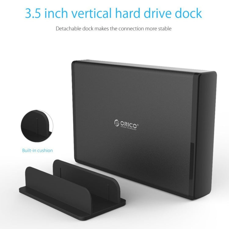 Frendorf | ORICO 7688U3 Vertikale Aluminium Externe Festplattengehäuse Speicherbox Festplattendock für 3,5 Zoll SATA HDD (Schwarz)