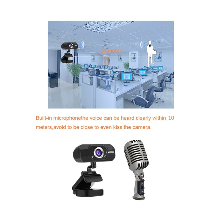 Frendorf | HXSJ S50 30fps 100 Megapixel 720P HD Webcam für Desktop / Laptop / Smart TV, mit 10m schallabsorbierendem Mikrofon, Kabellänge: 1,4m