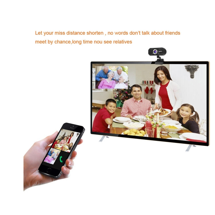 Frendorf | HXSJ S50 30fps 100 Megapixel 720P HD Webcam für Desktop / Laptop / Smart TV, mit 10m schallabsorbierendem Mikrofon, Kabellänge: 1,4m