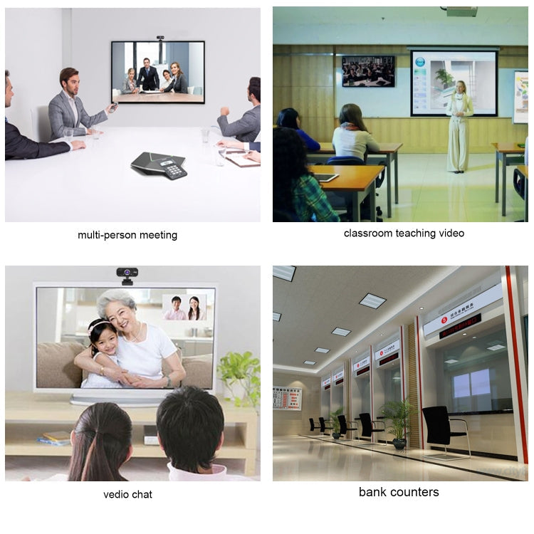 Frendorf | HXSJ S50 30fps 100 Megapixel 720P HD Webcam für Desktop / Laptop / Smart TV, mit 10m schallabsorbierendem Mikrofon, Kabellänge: 1,4m