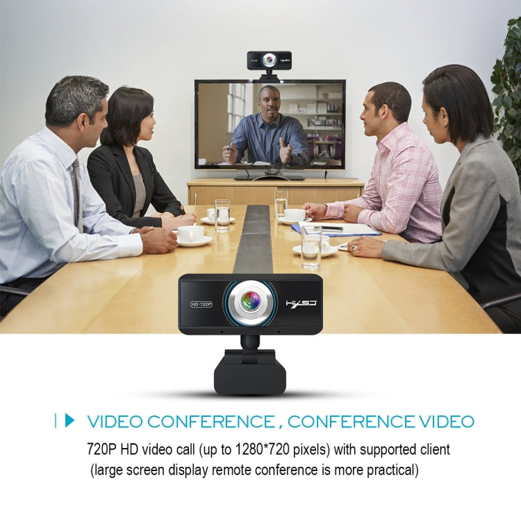 Frendorf | HXSJ S90 30fps 1 Megapixel 720P HD Webcam für Desktop / Laptop / Android TV, mit 8m schalldämpfendem Mikrofon, Kabellänge: 1,5m