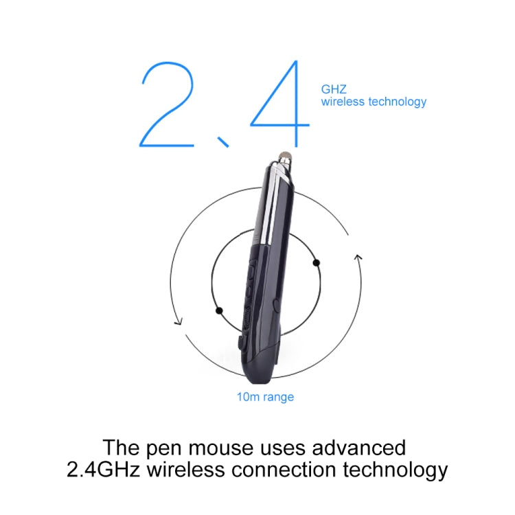 Frendorf | PR-08 6-Tasten Smart Wireless Optical Mouse mit Stylus Pen & Laser-Funktion (Schwarz)
