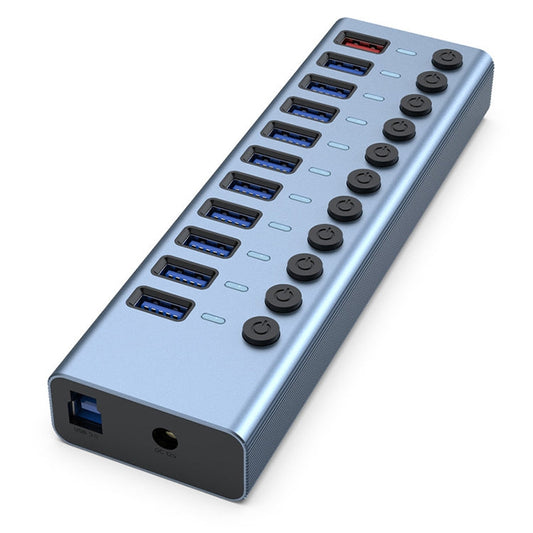 Frendorf | 11 in 1 USB 3.0 HUB Splitter mit unabhängigem Schalter & 12V 4A Netzteil