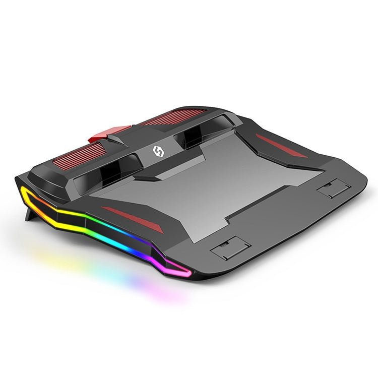 Frendorf | SSRQ-021S Regenbogen-Version Flank Glühend Dual-Fan Laptop-Radiator Zwei-Geschwindigkeits Einstellbare Computer-Basis für Laptops unter 18 Zoll