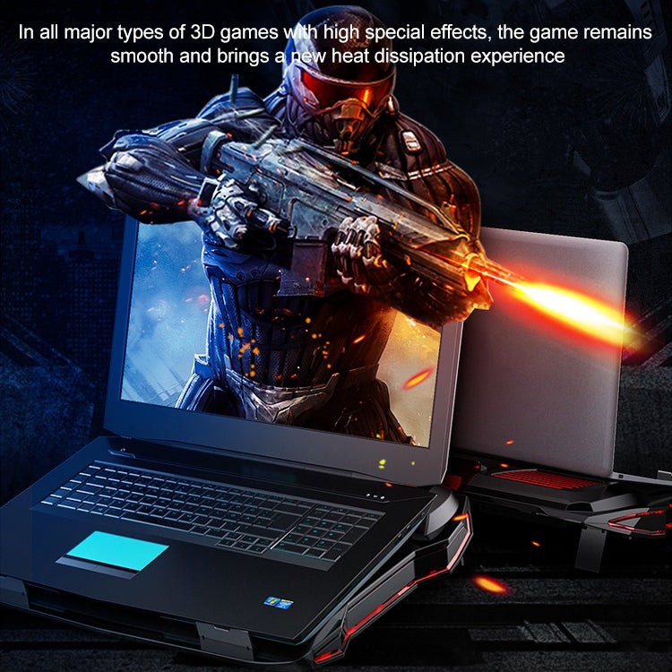 Frendorf | SSRQ-021S Regenbogen-Version Flank Glühend Dual-Fan Laptop-Radiator Zwei-Geschwindigkeits Einstellbare Computer-Basis für Laptops unter 18 Zoll