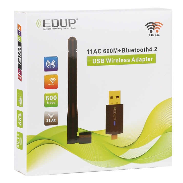 Frendorf | EDUP EP-AC1661 2 in 1 Bluetooth 4.2 + Dual Band 11AC 600Mbps Hochgeschwindigkeits-Wireless-USB-Adapter WiFi-Empfänger