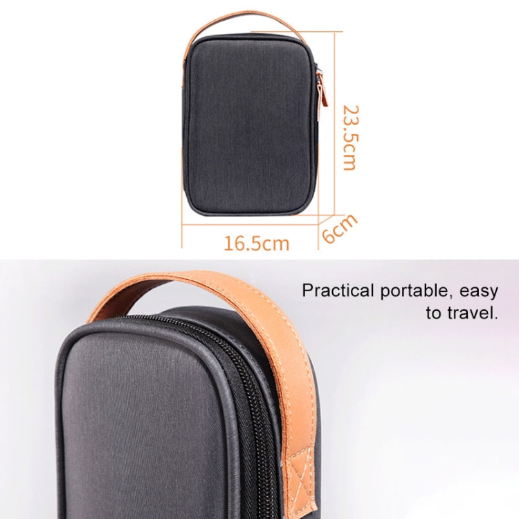 Frendorf | Multifunktionale Kopfhörer-Lade-Datenkabel-Aufbewahrungstasche, Ultra-Faser tragbares Power Pack, Größe: L, 16,5x6x23,5cm (Blau)