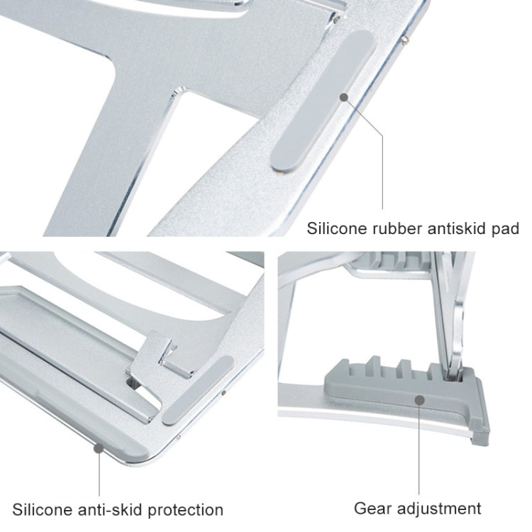 Frendorf | Aluminiumlegierung Kühlhalterung Desktop Tragbares Einfaches Laptop Stativ, Sechs-Stufen Unterstützung, Größe: 21x26cm (Roségold)