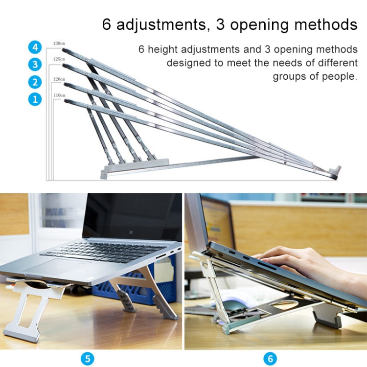 Frendorf | Aluminiumlegierung Kühlhalterung Desktop Tragbares Einfaches Laptop Stativ, Sechs-Stufen Unterstützung, Größe: 21x26cm (Roségold)