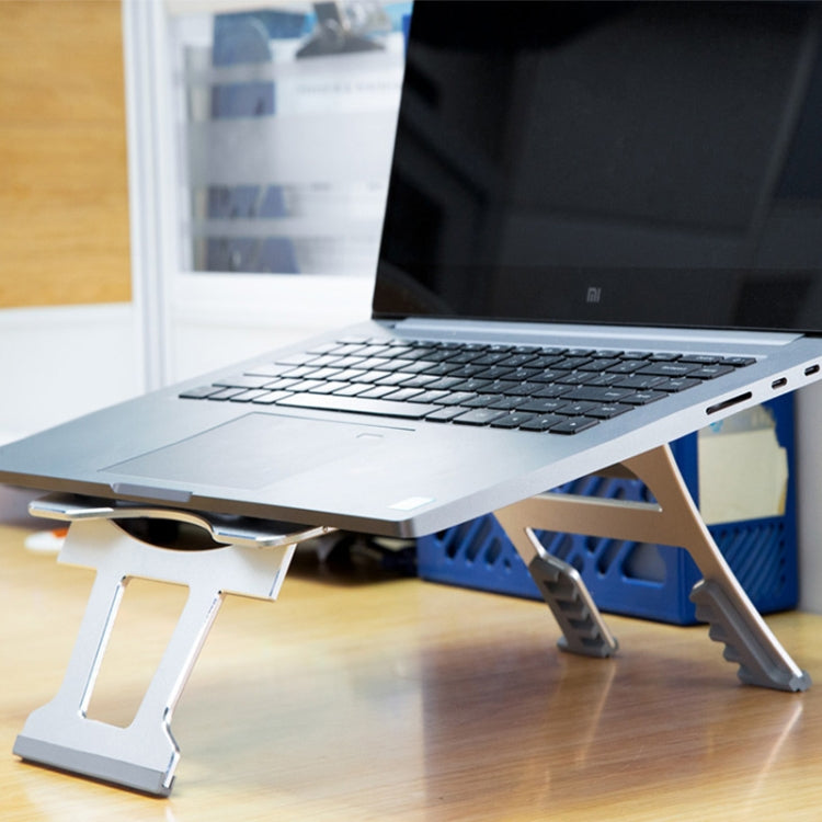 Frendorf | Aluminiumlegierung Kühlhalterung Desktop Tragbares Einfaches Laptop Stativ, Sechs-Stufen Unterstützung, Größe: 21x26cm (Roségold)