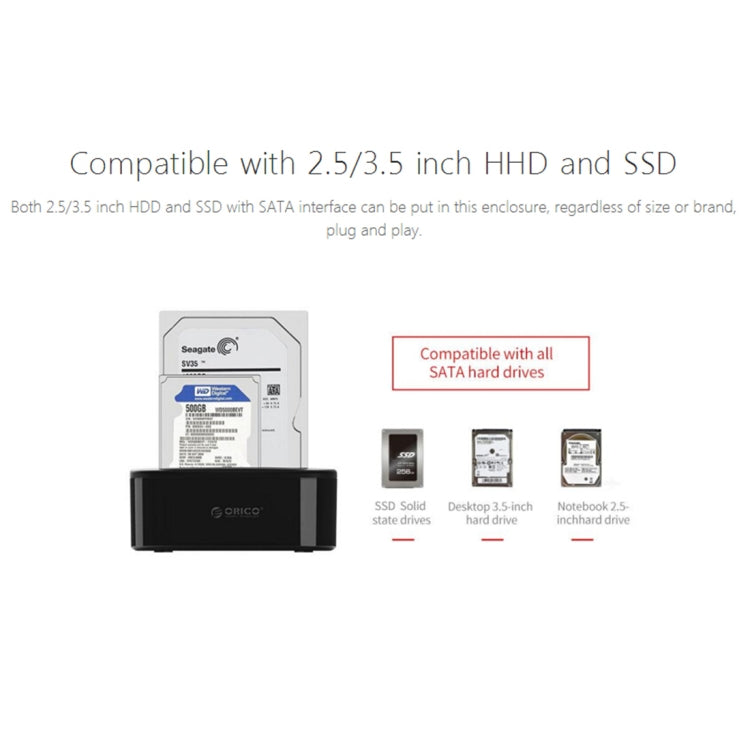 Frendorf | ORICO 6228US3 2,5 / 3,5 Zoll SATA HDD / SSD 2 Bay USB 3.0 Festplattendock