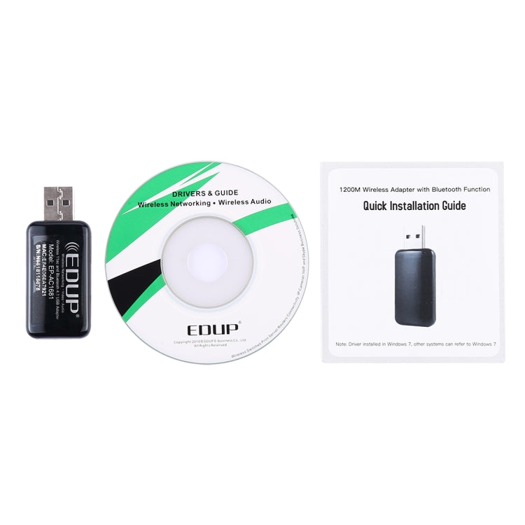 Frendorf | EDUP EP-AC1681 2 in 1 AC1200Mbps 2.4GHz & 5.8GHz Dual Band USB WiFi Adapter Externe Netzwerkkarte mit Bluetooth 4.1 Funktion