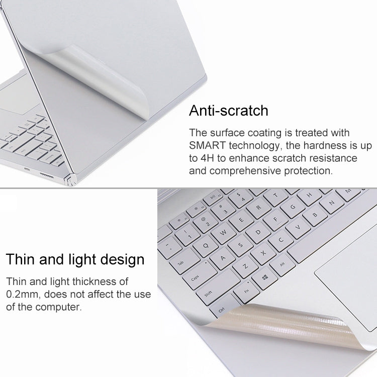 Frendorf | 4 in 1 Notebook Shell Schutzfolie Sticker Set für Microsoft Surface Book 2 15 Zoll (Gold)