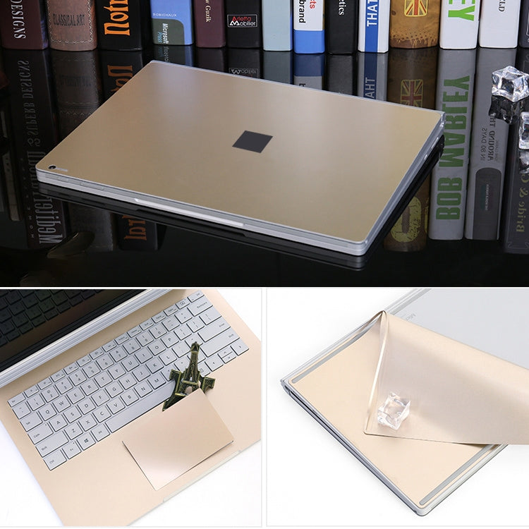 Frendorf | 4 in 1 Notebook Shell Schutzfolie Sticker Set für Microsoft Surface Book 2 15 Zoll (Gold)