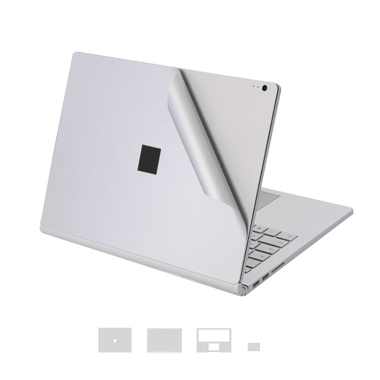 Frendorf | 4 in 1 Notebook Shell Schutzfolie Sticker Set für Microsoft Surface Book 13,5 Zoll (Silber)