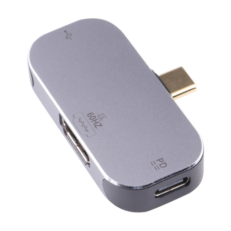 Frendorf | 3 in 1 USB-C / Type-C Stecker zu USB-C / Type-C Lade + USB + 4K 60Hz HDMI Weiblich Adapter