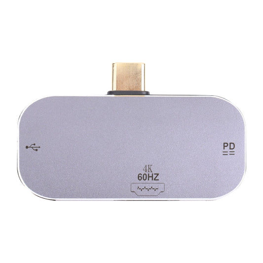 Frendorf | 3 in 1 USB-C / Type-C Stecker zu USB-C / Type-C Lade + USB + 4K 60Hz HDMI Weiblich Adapter