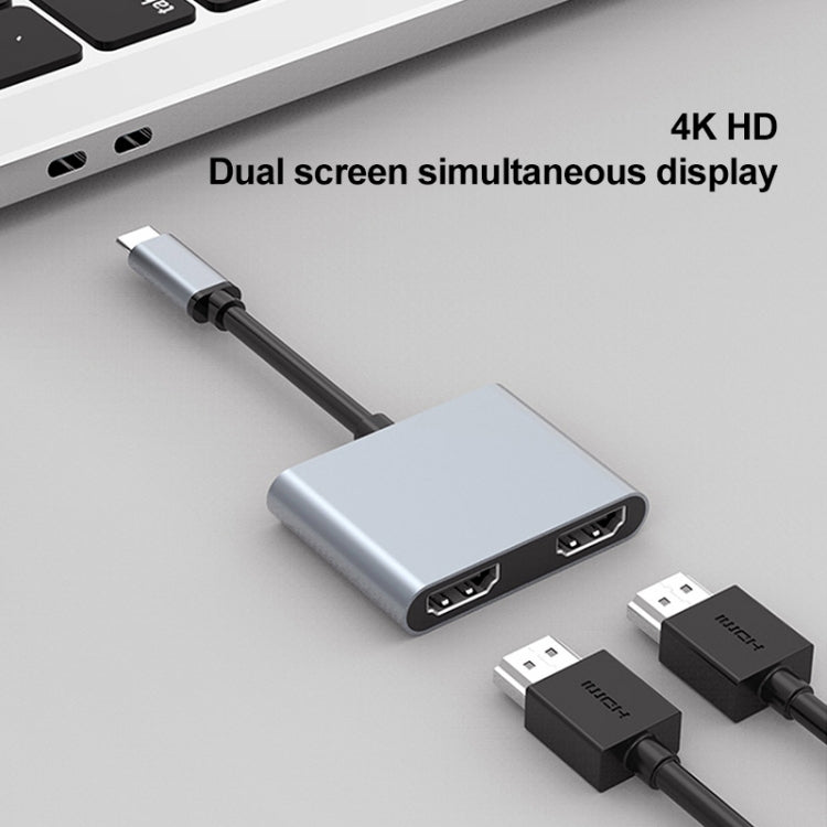 Frendorf | 2 in 1 USB-C / Type-C zu 2 x HDTV Ports HUB Adapter