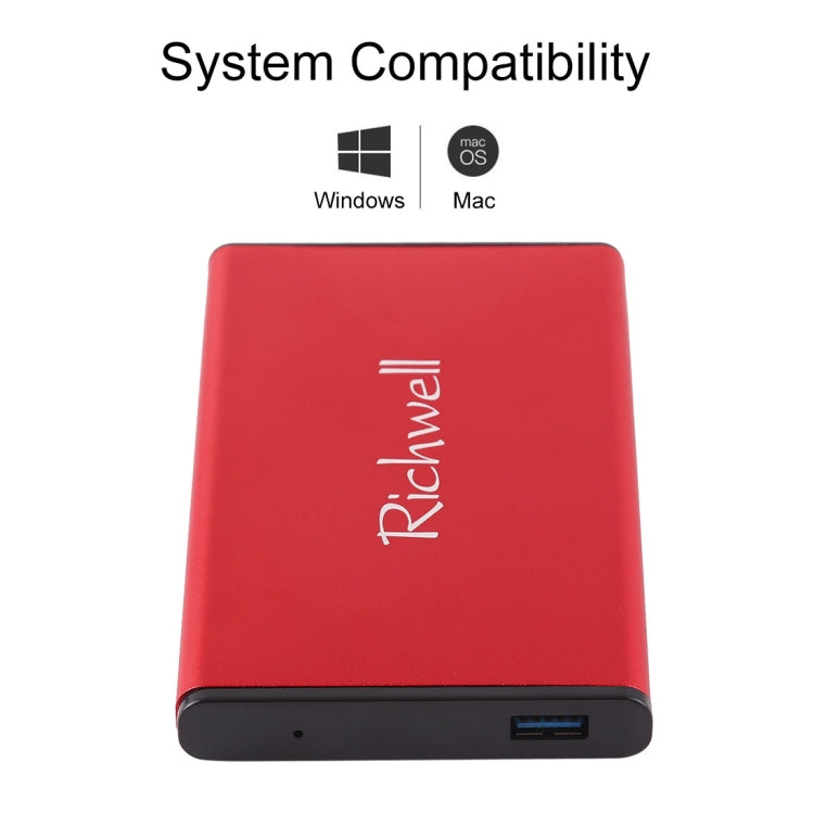 Frendorf | Richwell SATA R2-SATA-1TGB 1TB 2.5 Zoll USB3.0 Super Speed Schnittstelle Mobile Festplatte (Rot)
